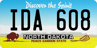 ND license plate IDA608
