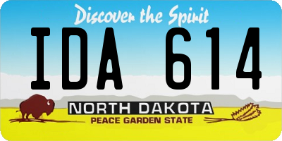 ND license plate IDA614