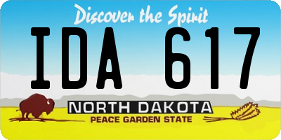 ND license plate IDA617