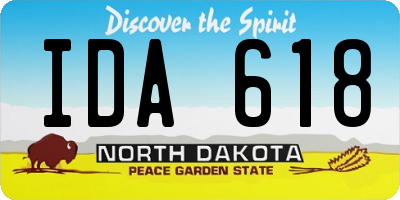 ND license plate IDA618