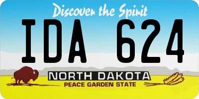 ND license plate IDA624
