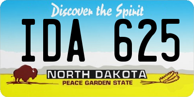 ND license plate IDA625