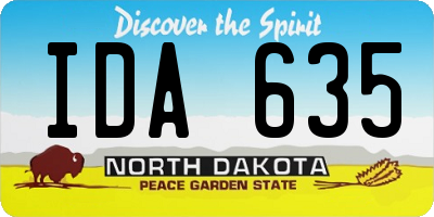 ND license plate IDA635