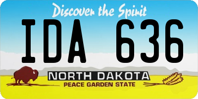 ND license plate IDA636