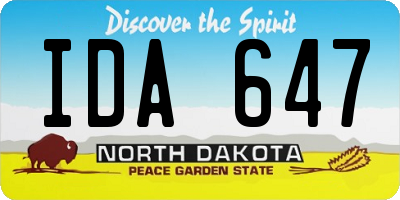 ND license plate IDA647