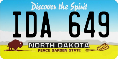 ND license plate IDA649