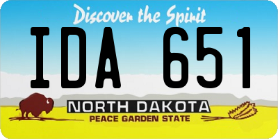 ND license plate IDA651