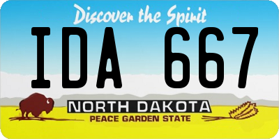 ND license plate IDA667