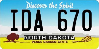ND license plate IDA670