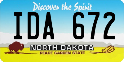 ND license plate IDA672