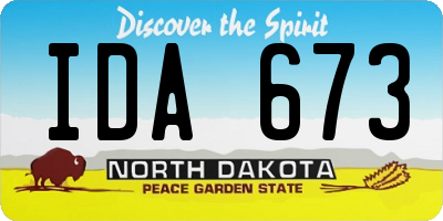 ND license plate IDA673