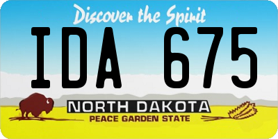 ND license plate IDA675
