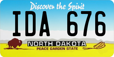 ND license plate IDA676