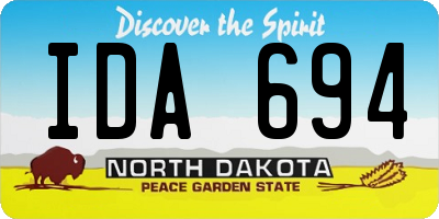 ND license plate IDA694