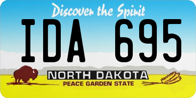 ND license plate IDA695