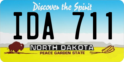 ND license plate IDA711