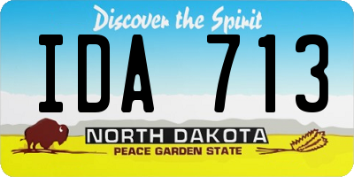ND license plate IDA713