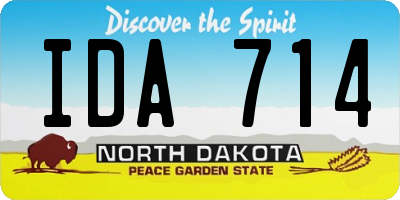 ND license plate IDA714