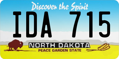 ND license plate IDA715
