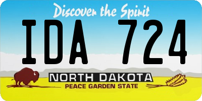 ND license plate IDA724