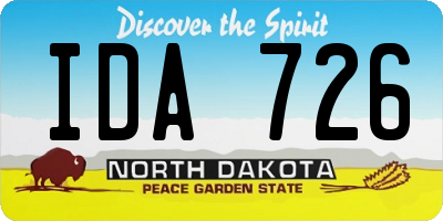 ND license plate IDA726