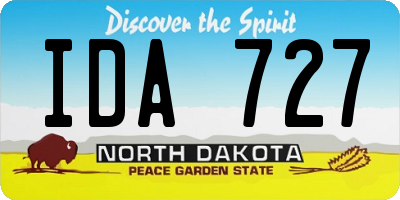 ND license plate IDA727
