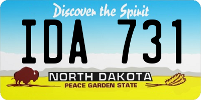 ND license plate IDA731