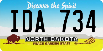ND license plate IDA734