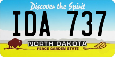 ND license plate IDA737