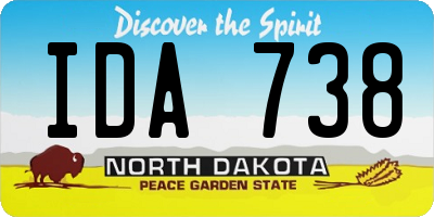ND license plate IDA738