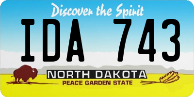ND license plate IDA743