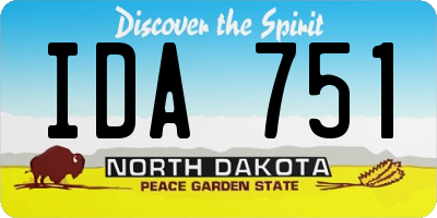 ND license plate IDA751