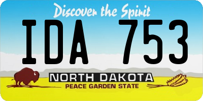 ND license plate IDA753