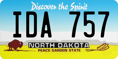 ND license plate IDA757