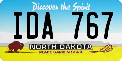 ND license plate IDA767