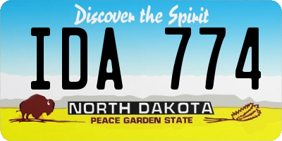 ND license plate IDA774
