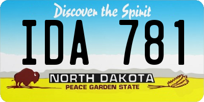 ND license plate IDA781