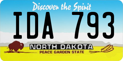 ND license plate IDA793