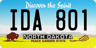 ND license plate IDA801