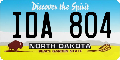 ND license plate IDA804