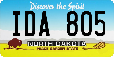 ND license plate IDA805