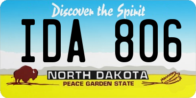 ND license plate IDA806