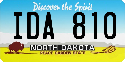 ND license plate IDA810
