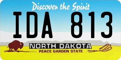 ND license plate IDA813