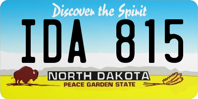 ND license plate IDA815