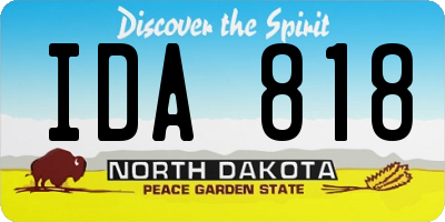 ND license plate IDA818