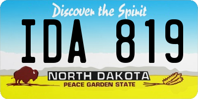ND license plate IDA819