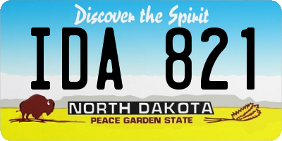 ND license plate IDA821