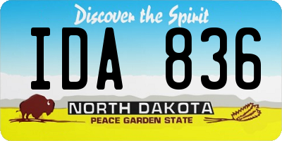 ND license plate IDA836