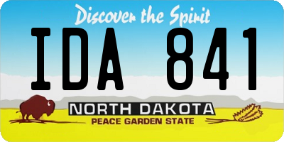 ND license plate IDA841